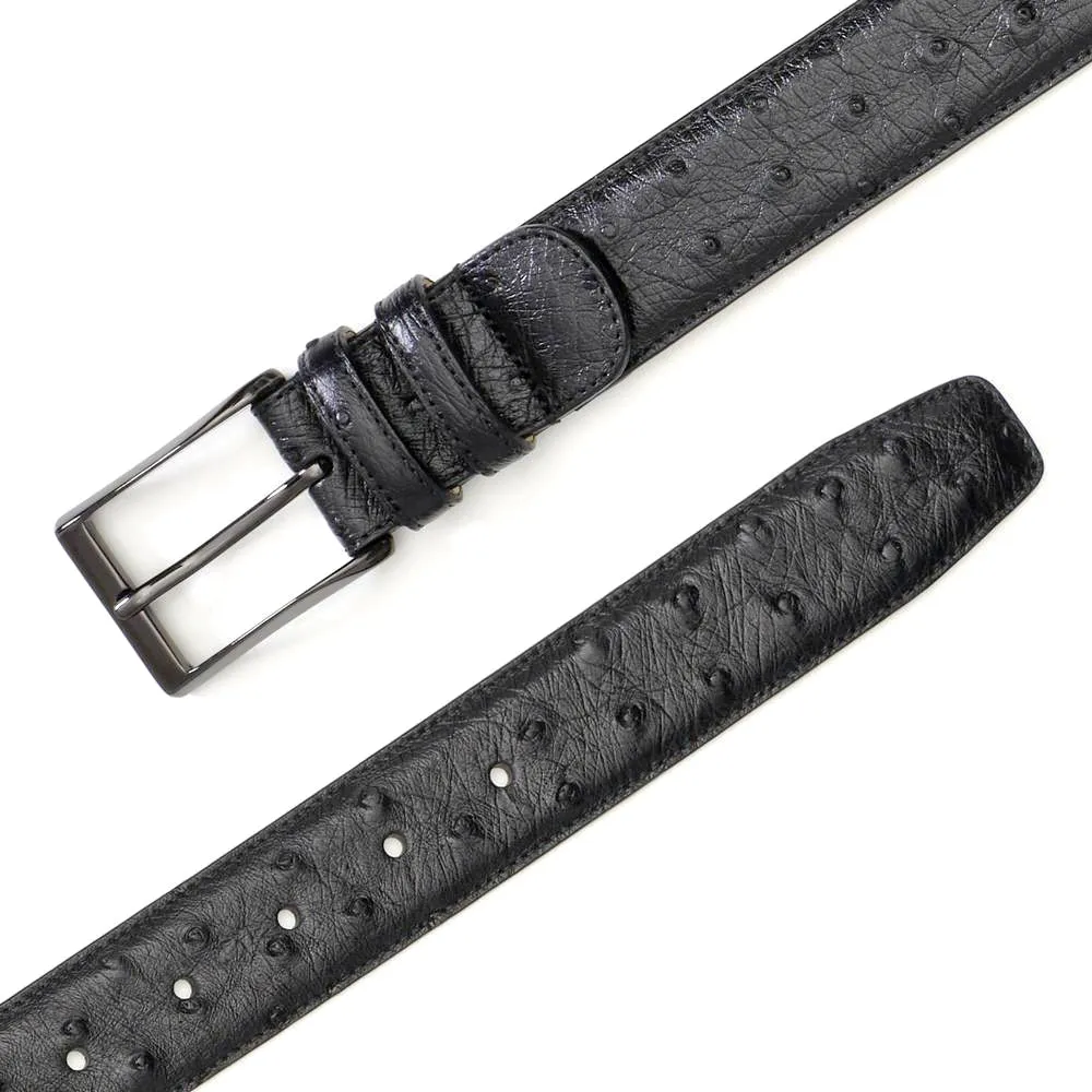 Mezlan Ostrich Skin Belt Black (AO8146 ) sold by Alberto Nardoni product image thumbnail 2