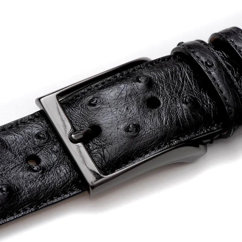 Mezlan Ostrich Skin Belt Black (AO8146 ) sold by Alberto Nardoni