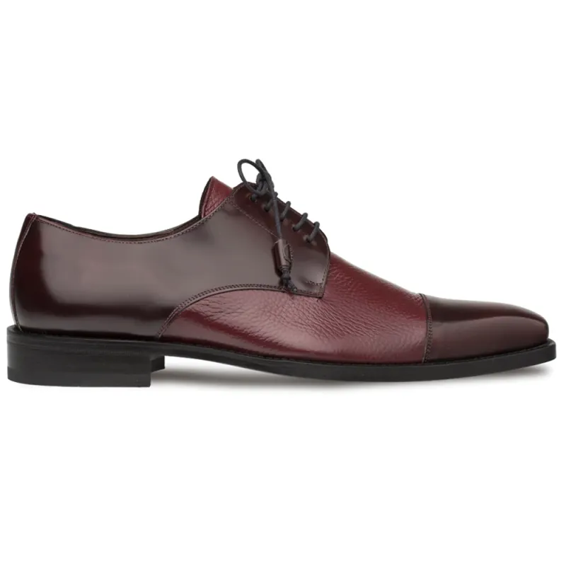 Mezlan Soka Calfskin & Deerskin Cap Toe Shoes Burgundy (15089) sold by Alberto Nardoni