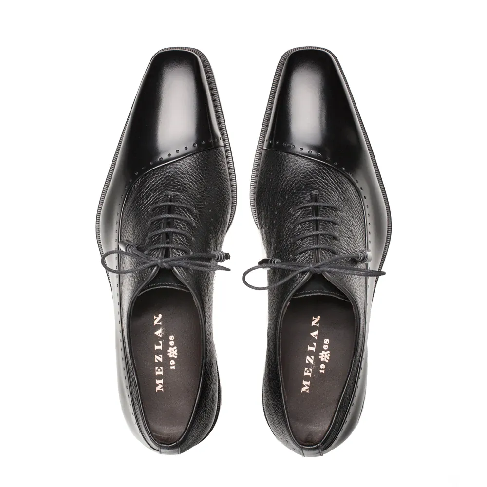 Mezlan Postdam Deerskin Calfskin Shoes Black (16409) sold by Alberto Nardoni product image thumbnail 5
