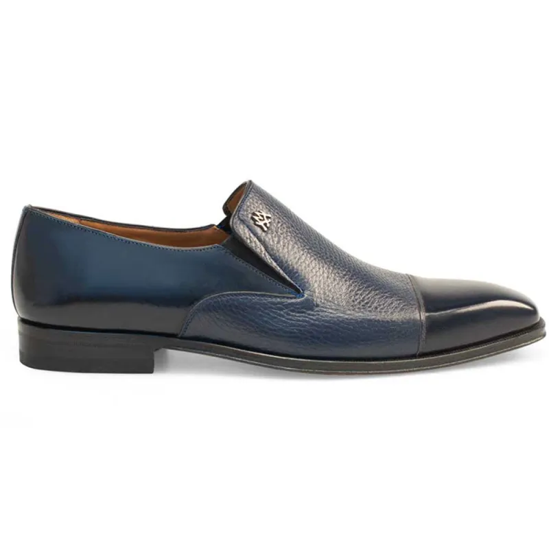 Mezlan Milani Deerskin Cap Toe Loafers Blue (18984) made by Mezlan