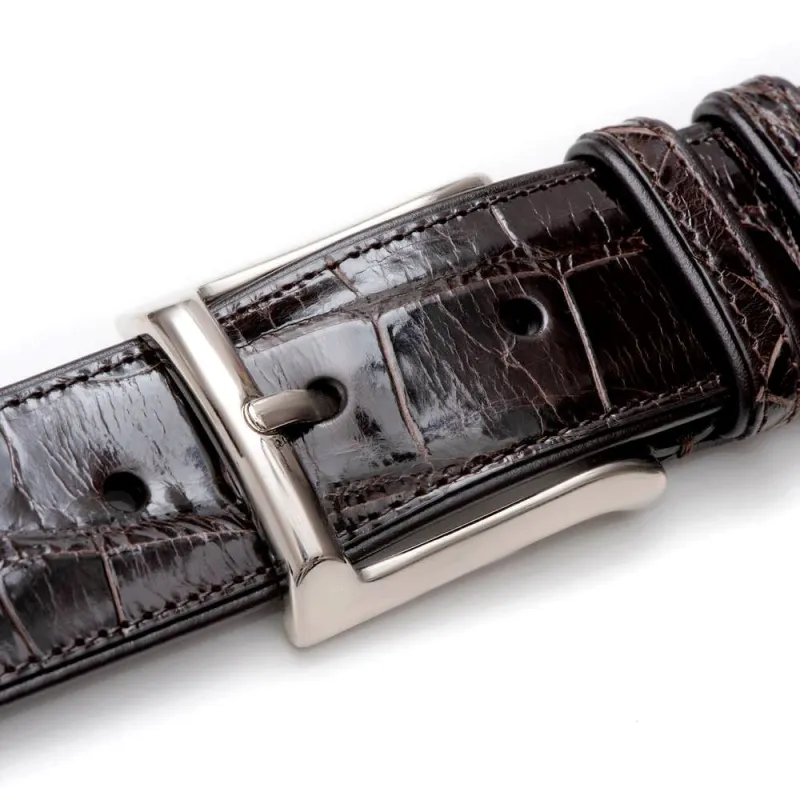 Mezlan Alligator Belt Dark Brown (AO7907) sold by Alberto Nardoni