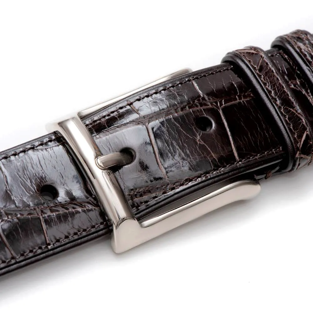 Mezlan Alligator Belt Dark Brown (AO7907) sold by Alberto Nardoni