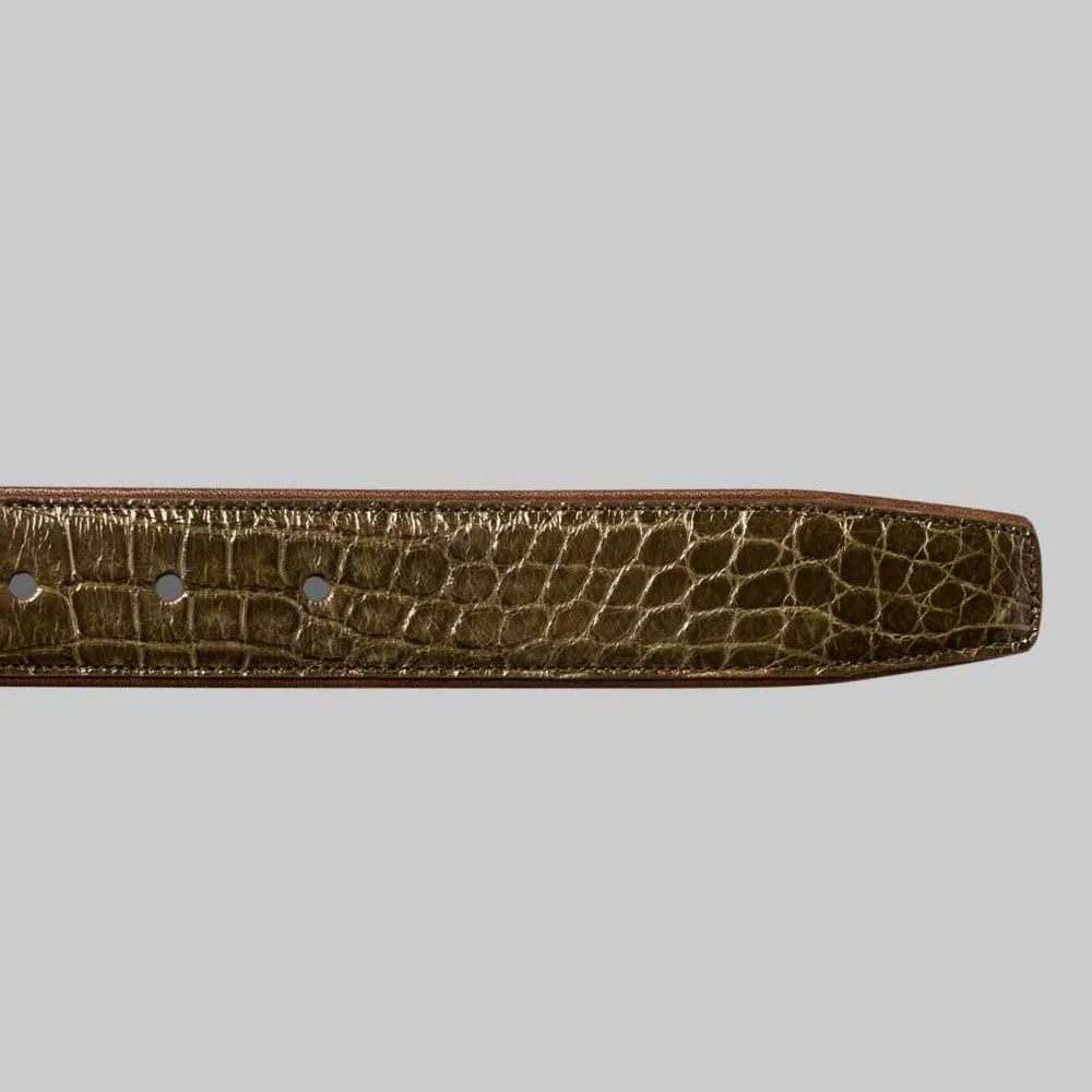 Mezlan Alligator Belt Olive (AO7907) sold by Alberto Nardoni product image thumbnail 3