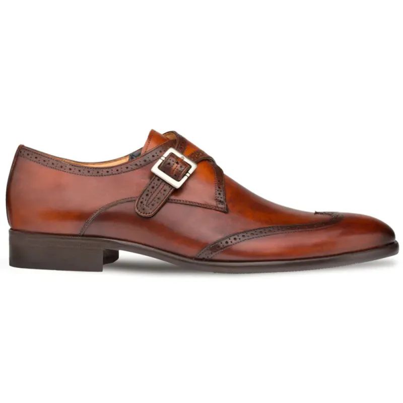 Mezlan Forest Wingtip Monkstrap Shoes Cognac (9268) sold by Alberto Nardoni