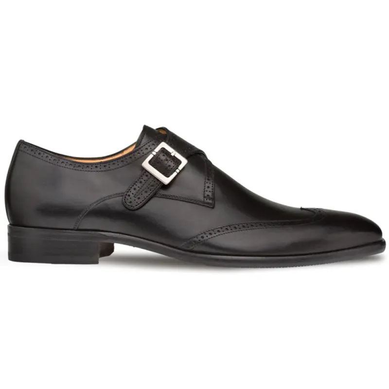 Mezlan Forest Wingtip Monkstrap Shoes Black (9268) sold by Alberto Nardoni