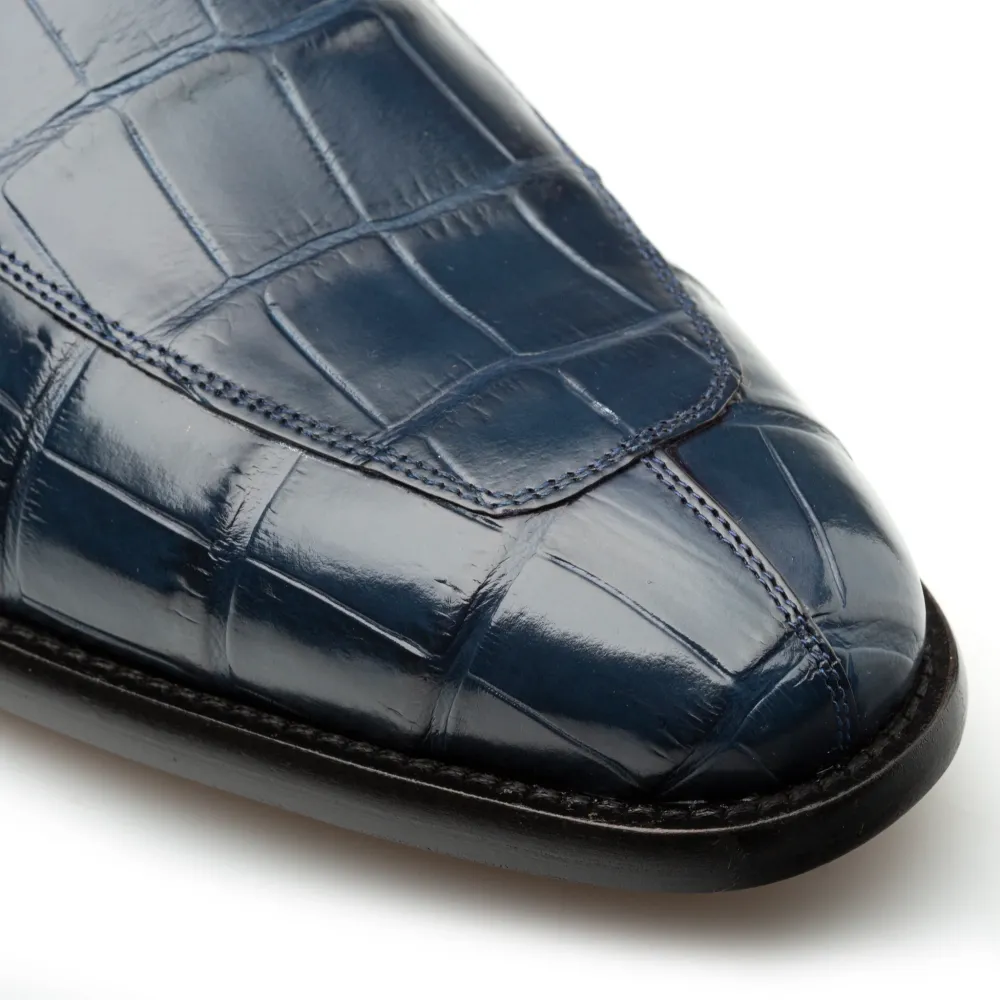 Mezlan Piccolo Alligator Penny Loafer Blue (4954-J) sold by Alberto Nardoni product image thumbnail 4