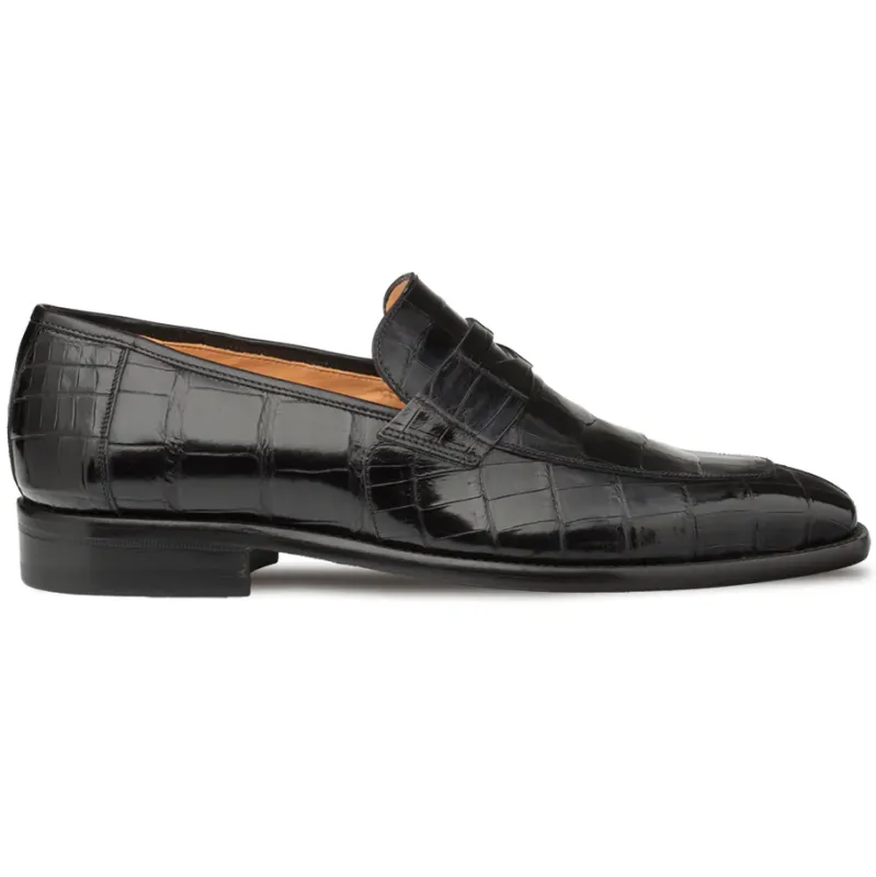 Mezlan Piccolo Alligator Penny Loafer Black (4954-J) sold by Alberto Nardoni