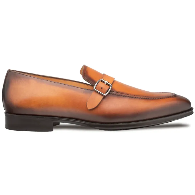 Mezlan Salato Leather / Rubber Strap Loafer Dark Cognac (20965) sold by Alberto Nardoni