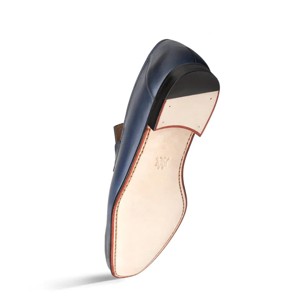 Mezlan Brunello Two-Tone Bit Loafer Pearl Grey / Navy (21100) sold by Alberto Nardoni product image thumbnail 3