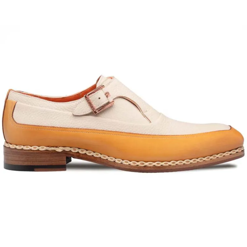 Mezlan Cadena Two-Toned Monk Strap Camel / Bone (21590) sold by Alberto Nardoni