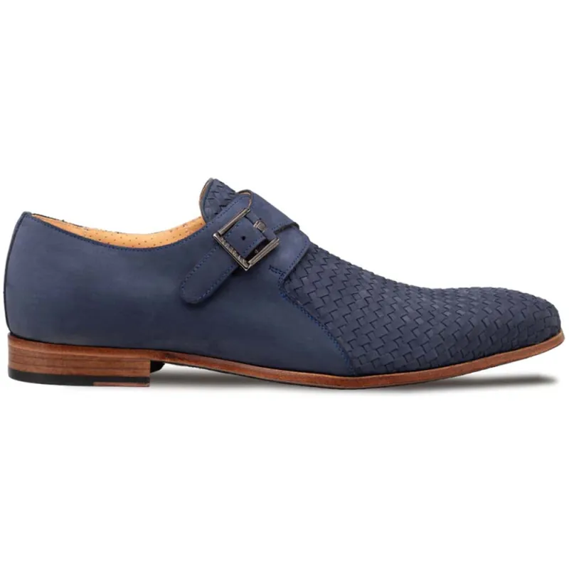 Mezlan Ayllon Woven Suede Monk Strap Blue (21520) sold by Alberto Nardoni