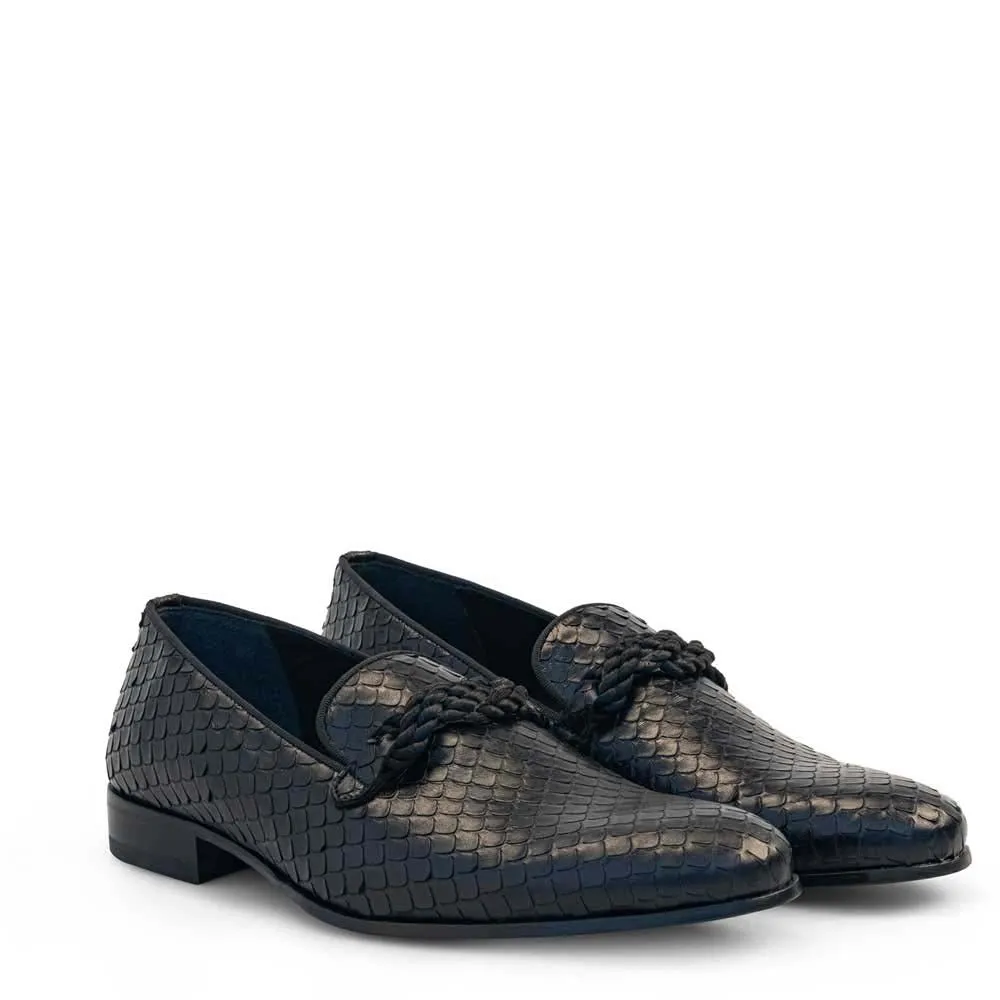 Mezlan Embossed Braid Loafer Black (20757) sold by Alberto Nardoni product image thumbnail 3