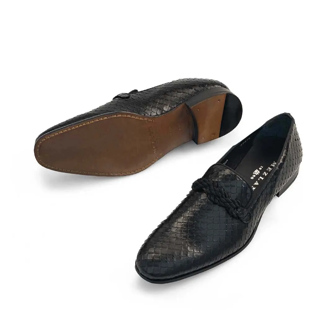 Mezlan Embossed Braid Loafer Black (20757) sold by Alberto Nardoni product image thumbnail 4