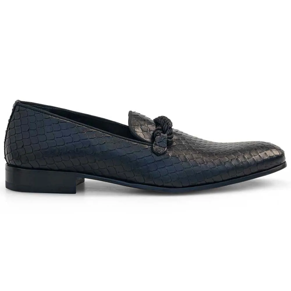 Mezlan Embossed Braid Loafer Black (20757) sold by Alberto Nardoni