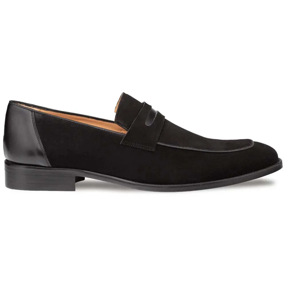 Mezlan Galeno Suede Penny Loafer Black (21247) sold by Alberto Nardoni