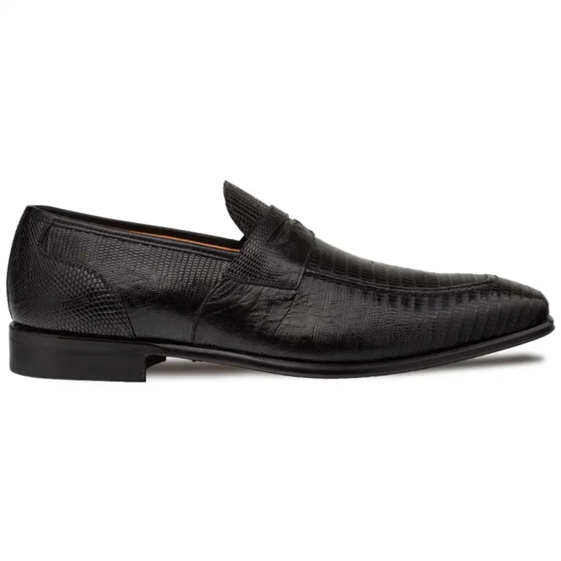 Mezlan Mayor Lizard Penny Loafer Black (50121-L) sold by Alberto Nardoni