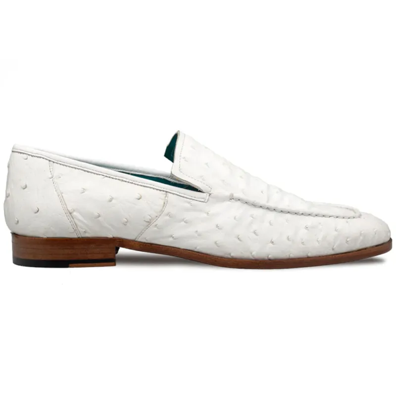 Mezlan Menor Ostrich Slip On White (50120-S) sold by Alberto Nardoni