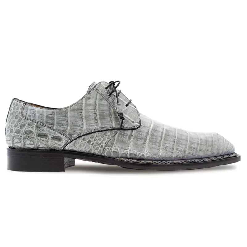 Mezlan Cratos Crocodile Derby Pearl Grey (50070-F) sold by Alberto Nardoni