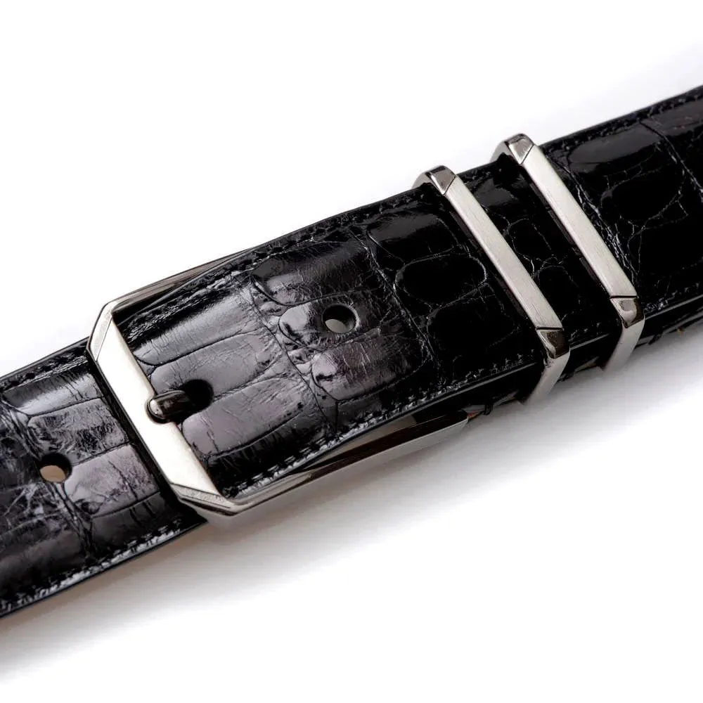 Mezlan Crocodile Belt Black sold by Alberto Nardoni