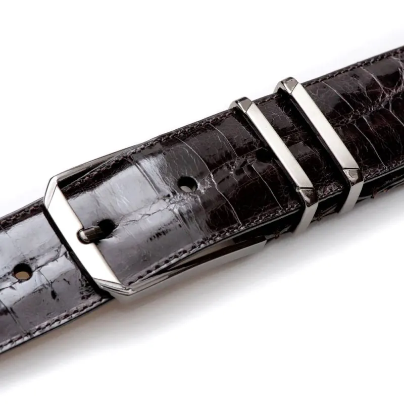 Mezlan Crocodile Belt Brown sold by Alberto Nardoni