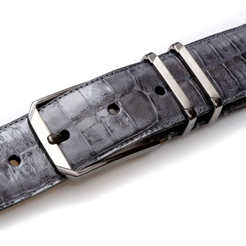 Mezlan Crocodile Belt Grey sold by Alberto Nardoni