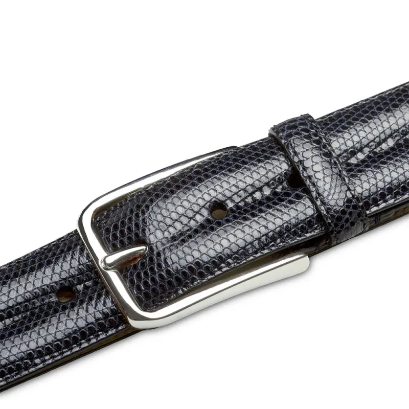 Mezlan Classic Lizard Belt Blue sold by Alberto Nardoni