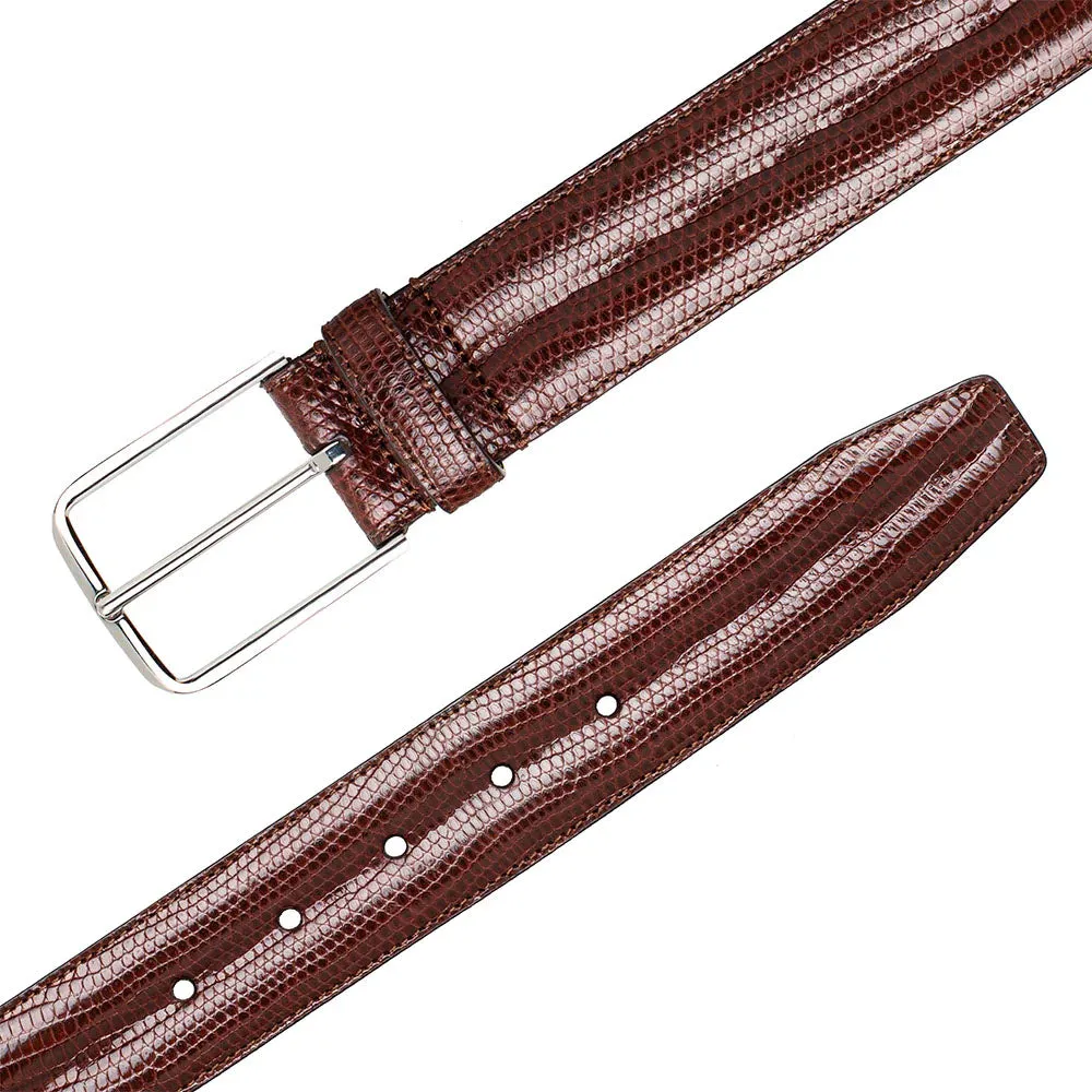 Mezlan Classic Lizard Belt Dark Brown sold by Alberto Nardoni product image thumbnail 2
