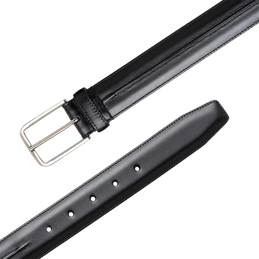 Mezlan Center-Piped Calfskin Belt Black sold by Alberto Nardoni product image thumbnail 2