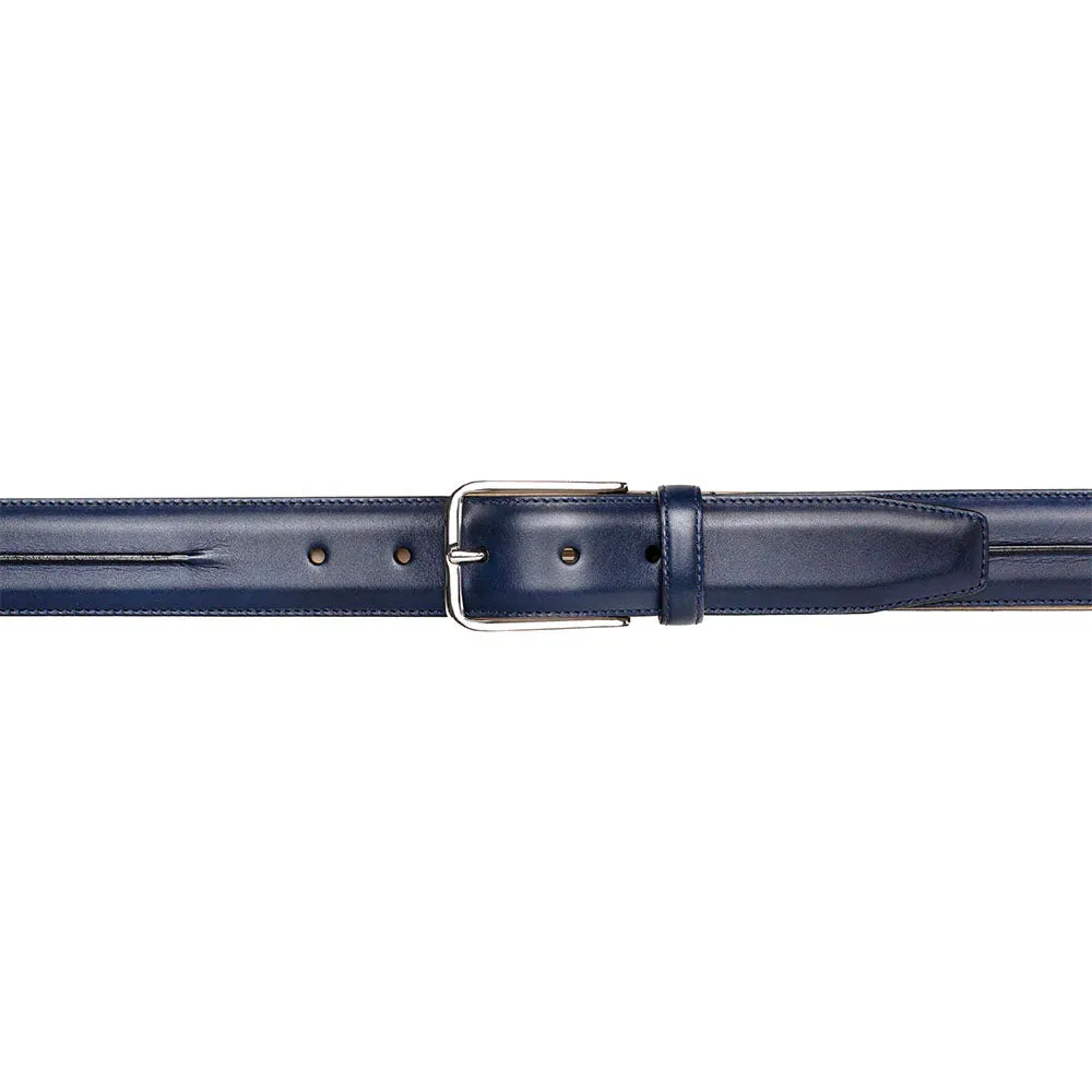 Mezlan Center-Piped Calfskin Belt Blue sold by Alberto Nardoni product image thumbnail 3