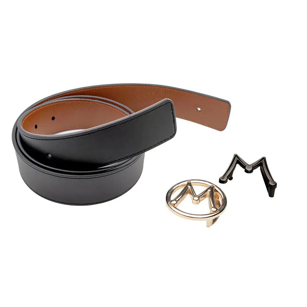Mezlan Reversible Strap & Interchangeable Buckle Calfskin Belt (AO11534) sold by Alberto Nardoni product image thumbnail 2