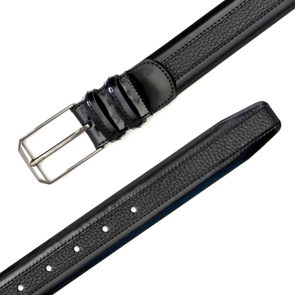 Mezlan Leather & Deerskin Belt Black (AO11113) sold by Alberto Nardoni product image thumbnail 2
