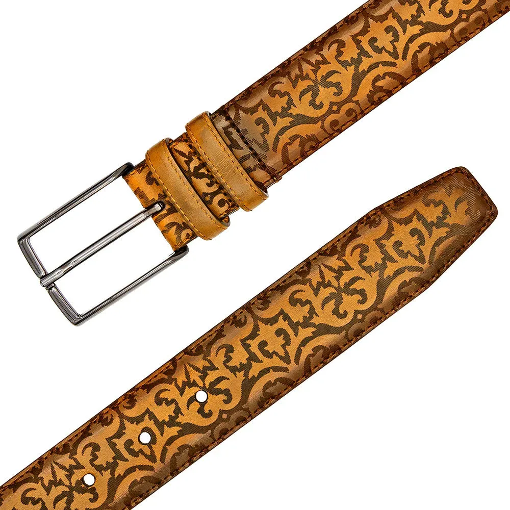 Mezlan Laser Print Calfskin Belt Camel sold by Alberto Nardoni product image thumbnail 3
