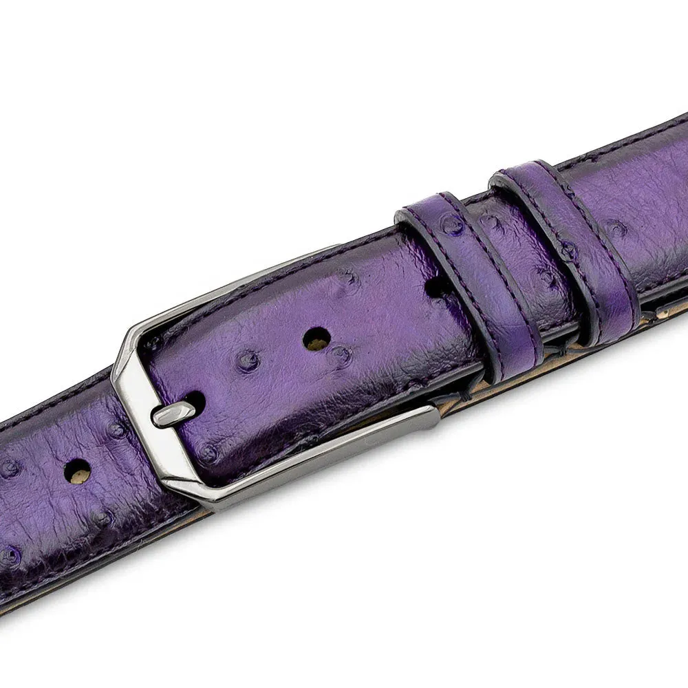 Mezlan Ostrich Skin Belt Purple (AO11678) sold by Alberto Nardoni