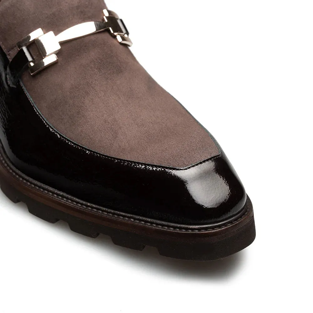 Mezlan Valone Hi-Shine & Suede Lug Slip-On Brown (21763) sold by Alberto Nardoni product image thumbnail 4
