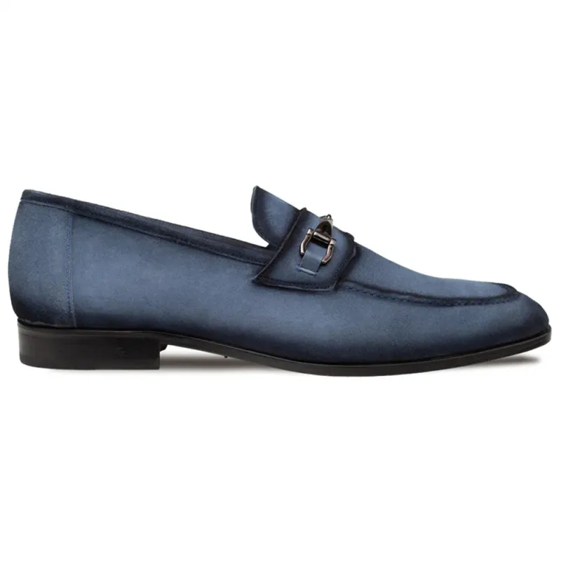 Mezlan Bracco Suede Ornament Loafer Blue (21735) sold by Alberto Nardoni