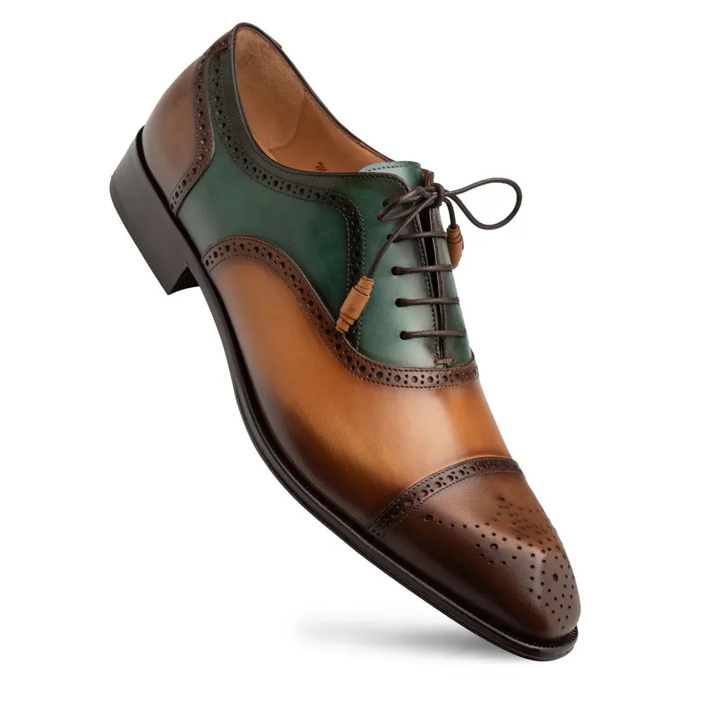 Mezlan Galante Tri-Tone Cap Toe Oxford Brown / Multi (21693) sold by Alberto Nardoni product image thumbnail 2