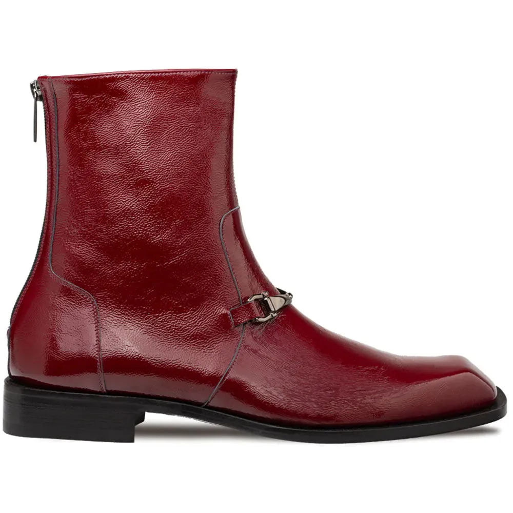 Mezlan Buscemi Hi-Shine Ornament Boot Burgundy (21739) sold by Alberto Nardoni