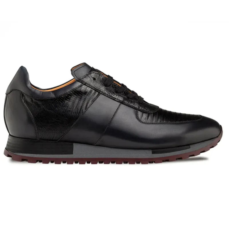 Mezlan Greenwich Calf / Lizard Sneaker Black (50188-L) sold by Alberto Nardoni