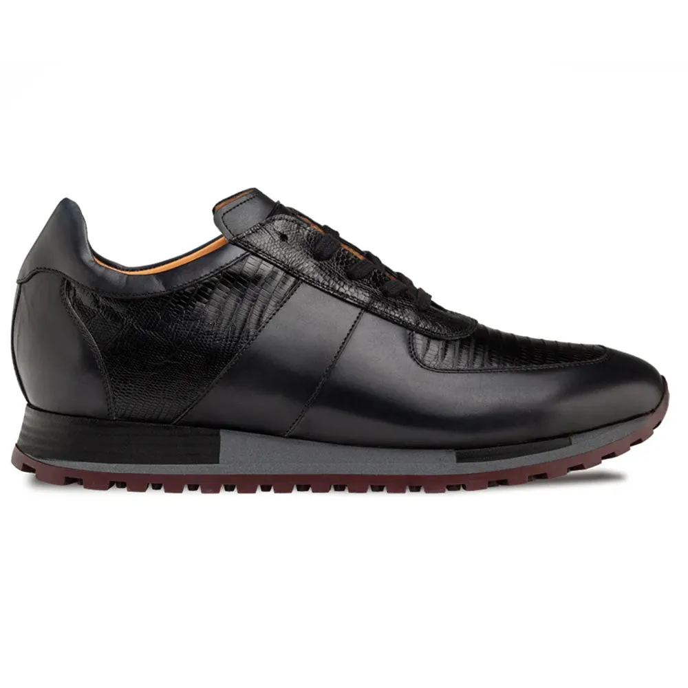 Mezlan Greenwich Calf / Lizard Sneaker Black (50188-L) sold by Alberto Nardoni