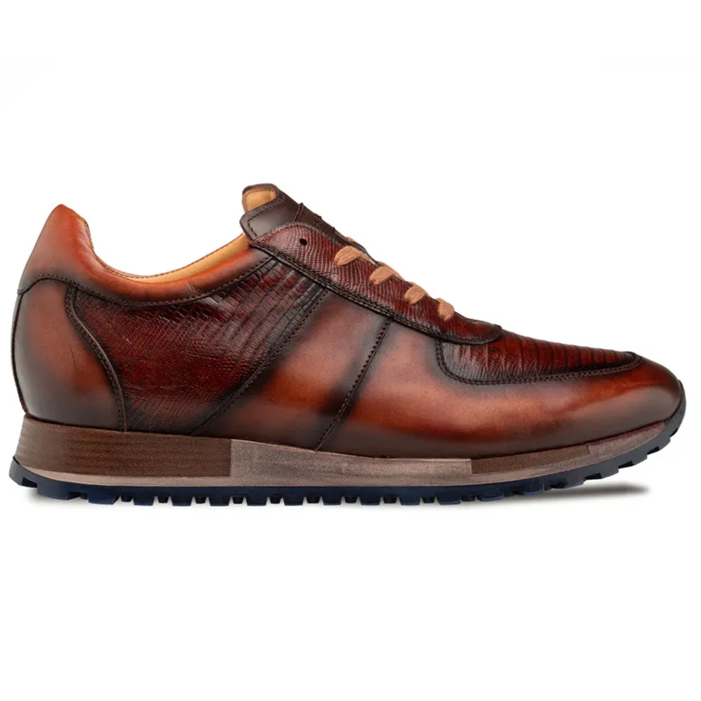 Mezlan Greenwich Calf / Lizard Sneaker Tan (50188-L) sold by Alberto Nardoni
