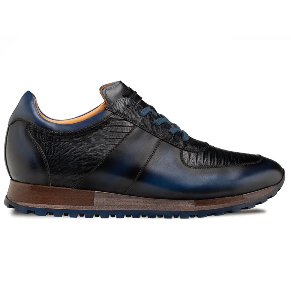 Mezlan Greenwich Calf / Lizard Sneaker Blue (50188-L) sold by Alberto Nardoni
