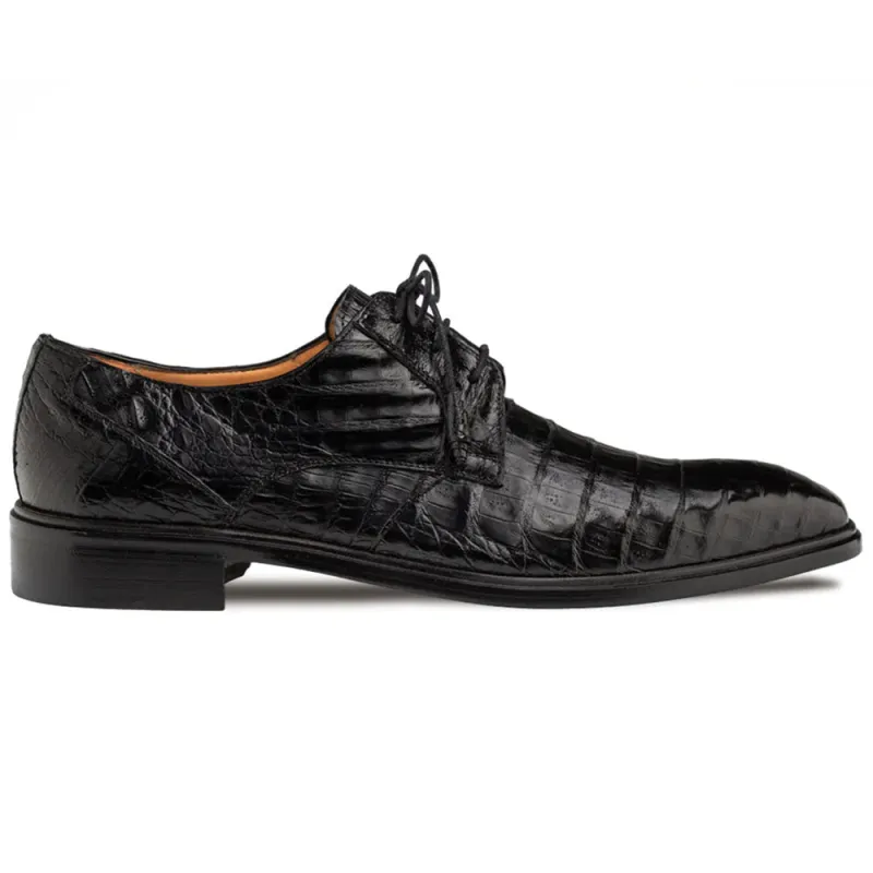 Mezlan Riverside Crocodile Lace-Up Derby Black (50180-F) sold by Alberto Nardoni