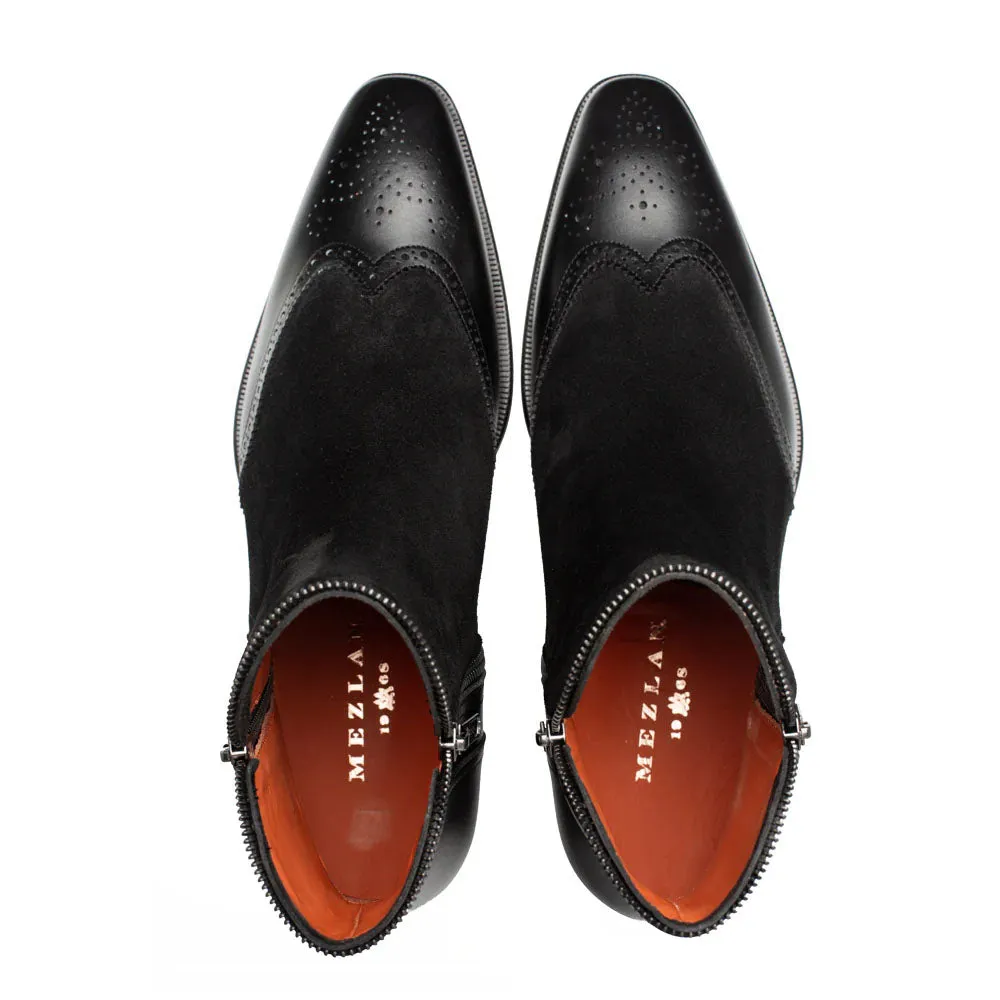 Mezlan Camilleri Calf / Suede Zip Boot Black (21343) sold by Alberto Nardoni product image thumbnail 5
