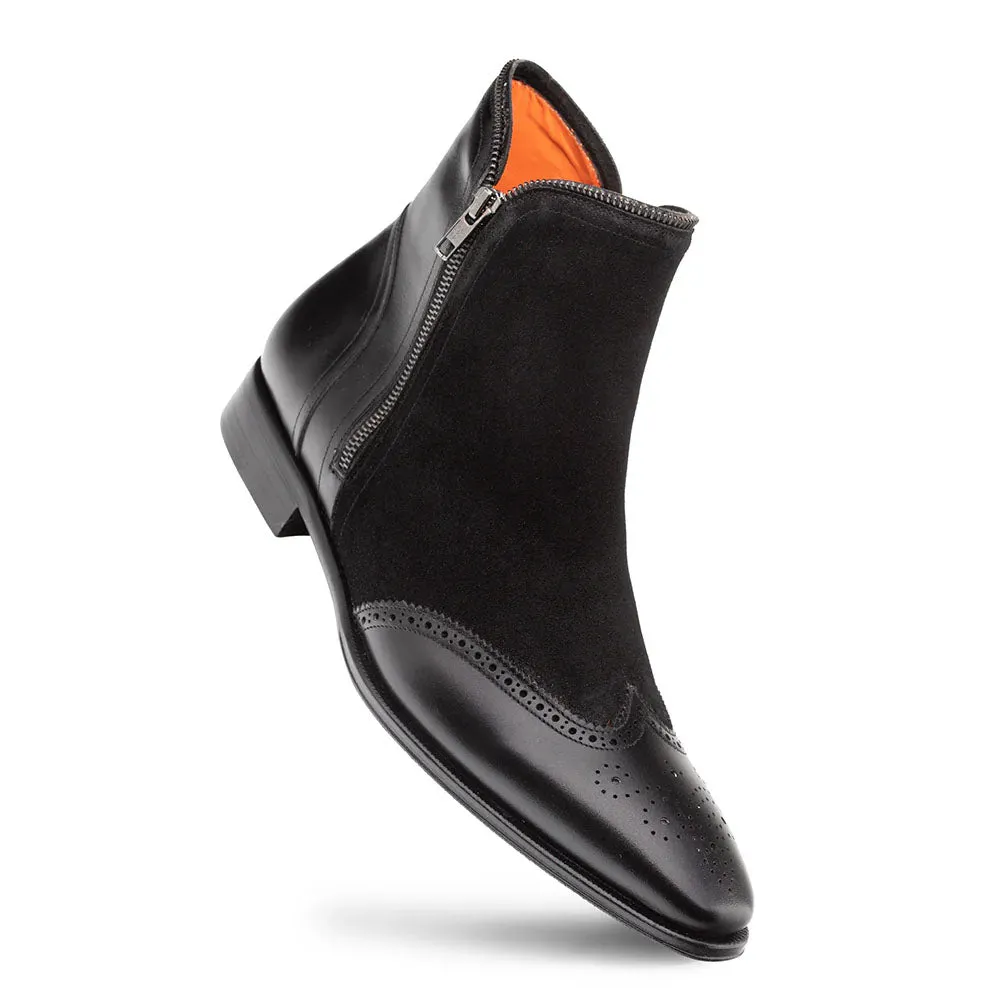Mezlan Camilleri Calf / Suede Zip Boot Black (21343) sold by Alberto Nardoni product image thumbnail 2