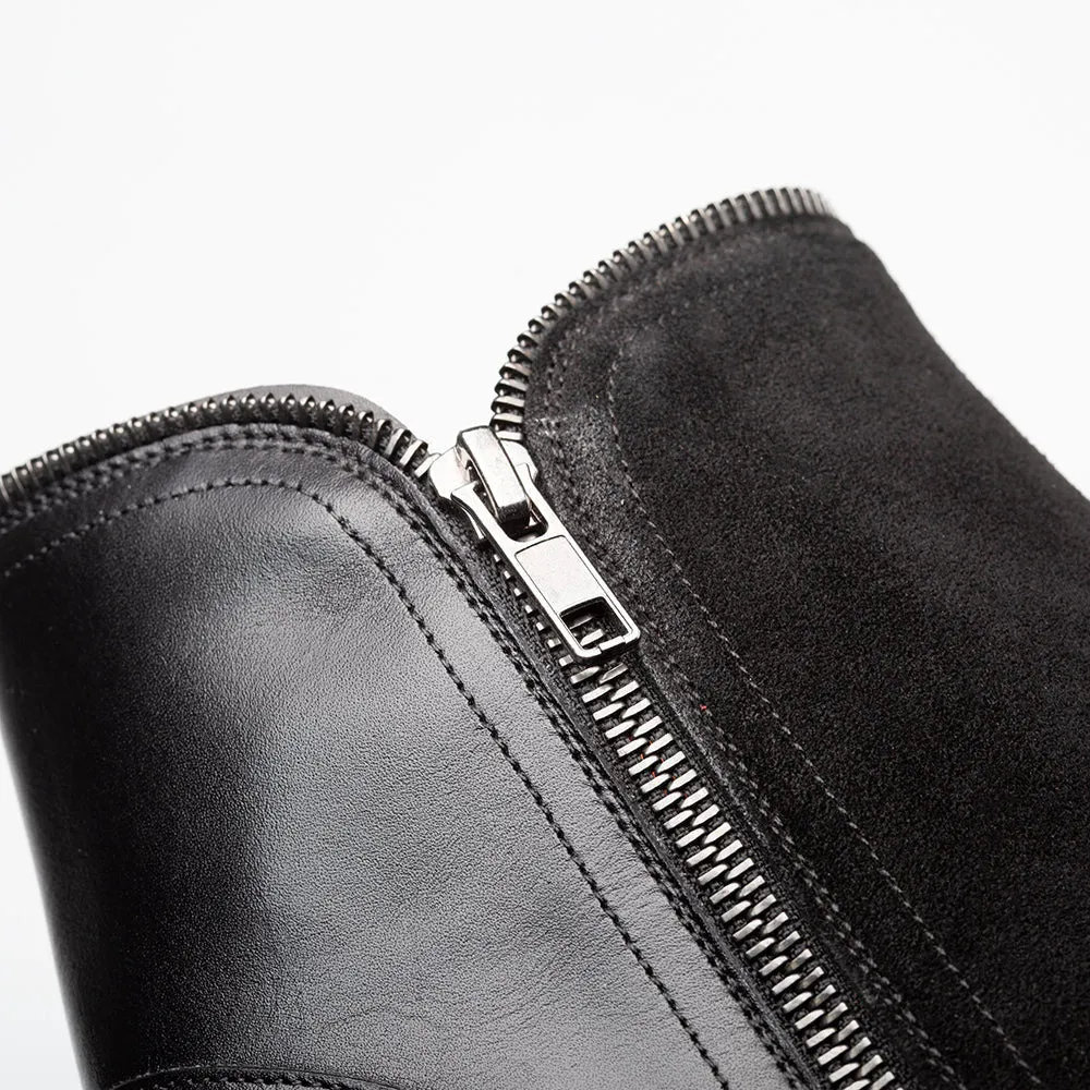 Mezlan Camilleri Calf / Suede Zip Boot Black (21343) sold by Alberto Nardoni product image thumbnail 4