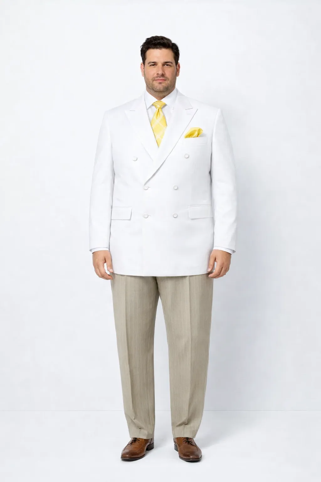 Elegant Mens Double Breasted Blazer in White | Classic Fit Suit Jacket sold by Alberto Nardoni product image thumbnail 3