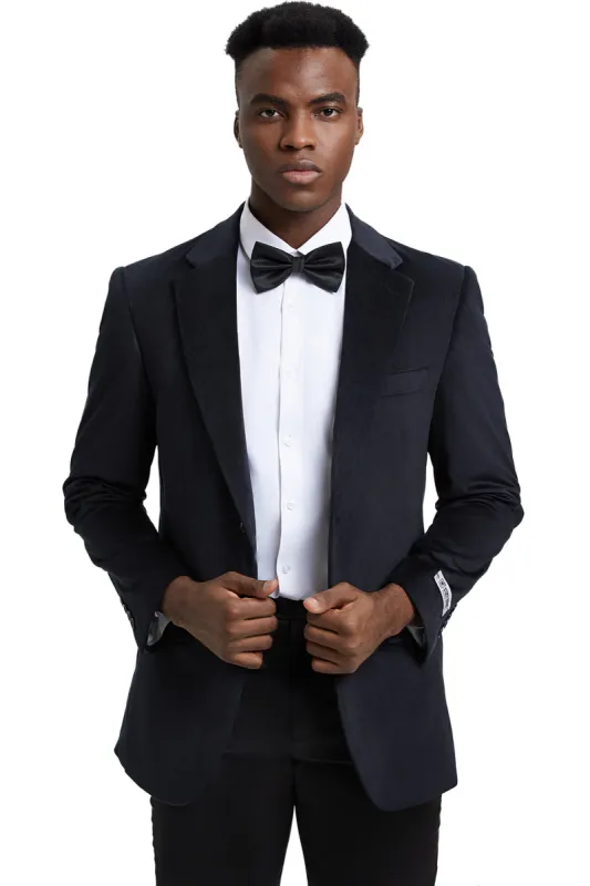 Men's Stacy Adams Modern Fit Velvet Blazer in Black sold by Alberto Nardoni