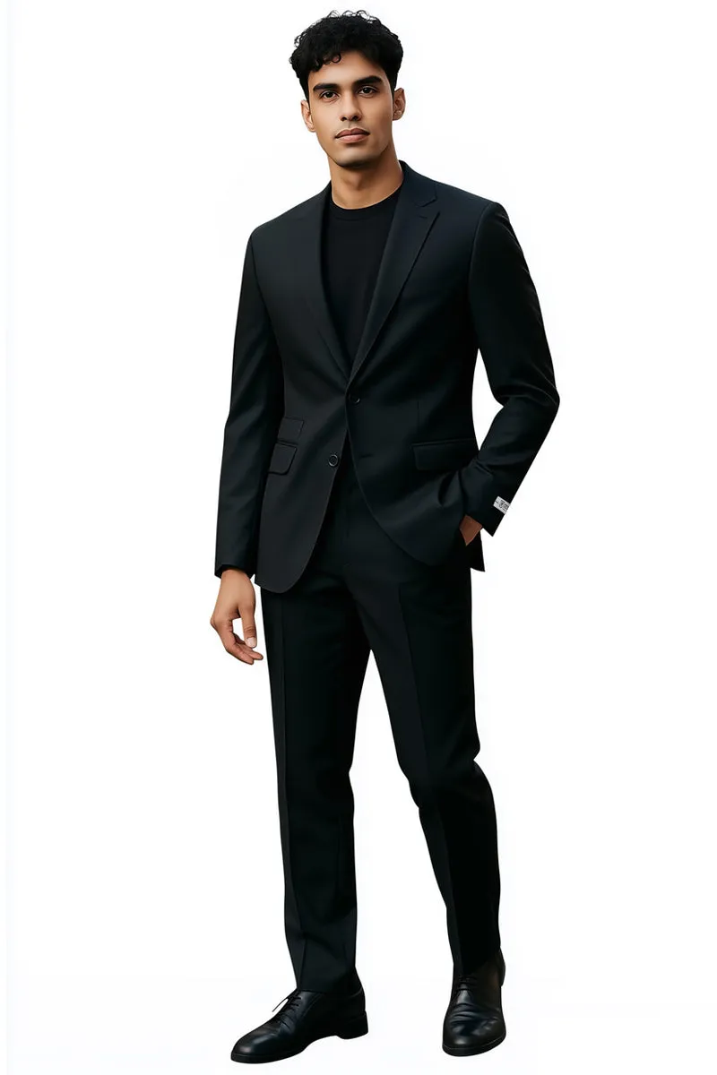 Men's Stacy Adams Basic Slim Fit Wedding & Business Suit in Black sold by Alberto Nardoni product image thumbnail 2