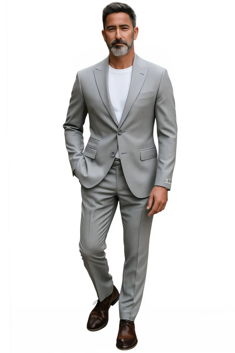 Men's Stacy Adams Basic Slim Fit Wedding & Business Suit in Light Grey sold by Alberto Nardoni product image thumbnail 2